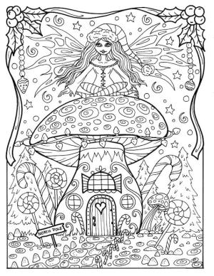 Peri Evi boyama sayfası,  coloring page, Noel’de Peri Evi, 