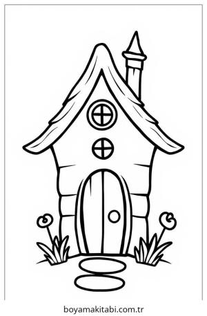 Peri Evi boyama sayfası – boyama etkinliği, çocuk aktivitesi