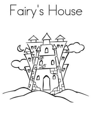 Peri Evi boyama sayfası,  coloring page, Peri Evi Çizim, 