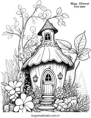 Peri Evi boyama sayfası – eğitici aktivite, yaratıcılık