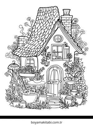 Peri Evi boyama sayfası – el becerilerini geliştirir, boyama çalışması