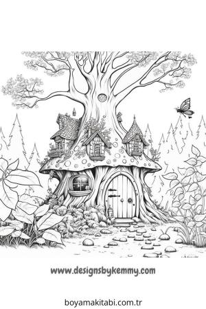 Peri Evi boyama sayfası – el becerilerini geliştirir, boyama çalışması