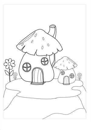 Peri Evi boyama sayfası,  coloring page, İki Çizim Peri Evi, 