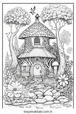 Peri Evi boyama sayfası – evde etkinlik, ücretsiz yazdır