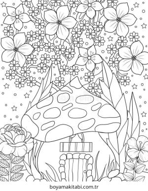 Peri Evi boyama sayfası – sevimli karakter, sanatsal çalışma