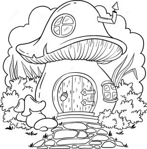 Peri Evi boyama sayfası,  coloring page, Peri Evi Mantarı, 