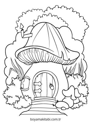 Peri Evi boyama sayfası – sanatsal çalışma, çocuklar için