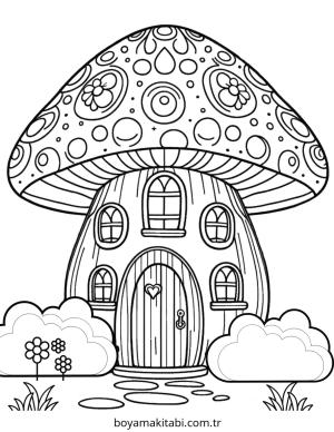 Peri Evi boyama sayfası – eğlenceli etkinlik, el becerilerini geliştirir