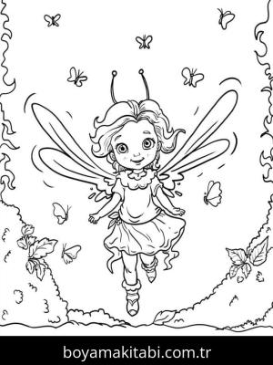 Peri boyama sayfası – kolay boyama, eğitici aktivite