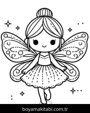 Peri boyama sayfası – yaratıcılık, eğlenceli etkinlik