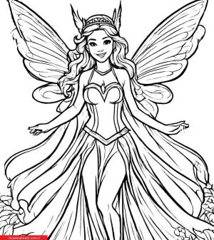 Peri boyama sayfası, Fairy coloring page, , 