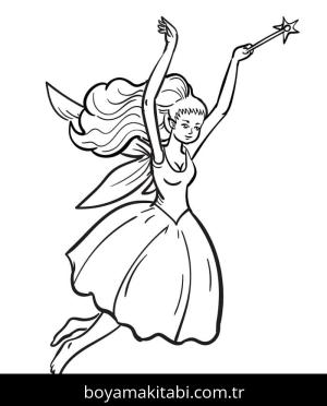 Peri boyama sayfası – çocuklar için, çizgi film temalı