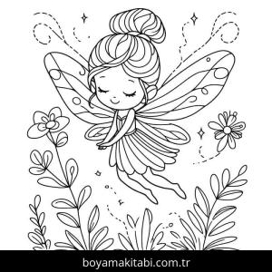 Peri boyama sayfası – renkli çizimler, okul öncesi