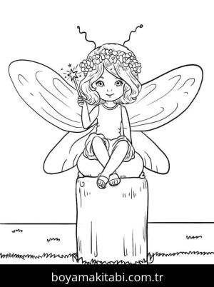 Peri boyama sayfası – renkli çizimler, okul öncesi