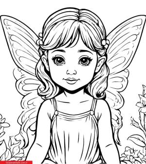 Peri boyama sayfası, Fairy coloring page, , 