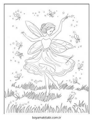 Peri boyama sayfası – kolay boyama, eğitici aktivite