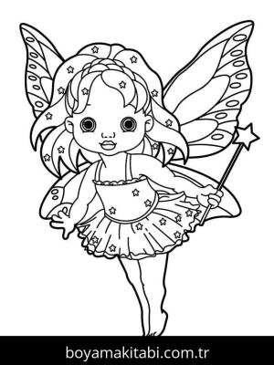 Peri boyama sayfası – eğitici aktivite, yaratıcılık