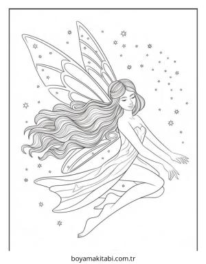 Peri boyama sayfası – yaratıcılığı geliştirir, keyifli zaman