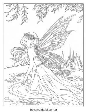 Peri boyama sayfası – ücretsiz yazdır, boyama etkinliği