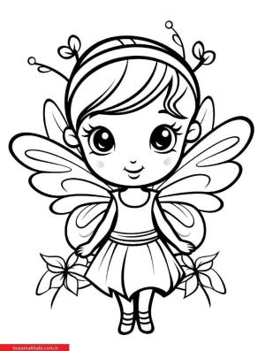 Peri boyama sayfası, Fairy coloring page, , 