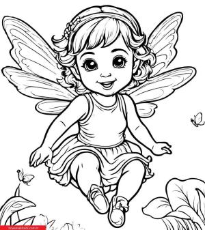 Peri boyama sayfası, Fairy coloring page, , 