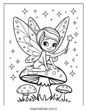 Peri boyama sayfası – yaratıcılık, eğlenceli etkinlik