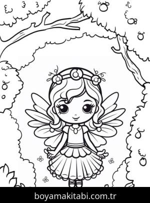 Peri boyama sayfası – keyifli zaman, renkli çizimler