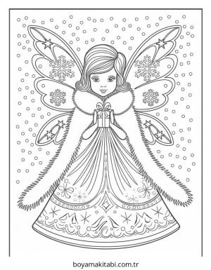 Peri boyama sayfası – kolay boyama, eğitici aktivite