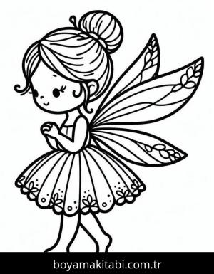 Peri boyama sayfası – eğlenceli etkinlik, el becerilerini geliştirir