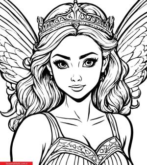 Peri boyama sayfası, Fairy coloring page, , 