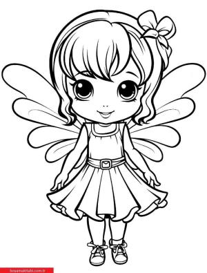 Peri boyama sayfası, Fairy coloring page, , 