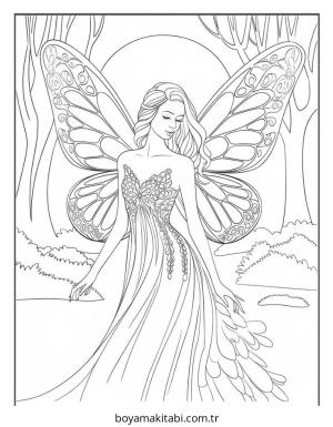 Peri boyama sayfası – renkli çizimler, okul öncesi