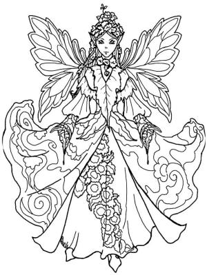 Peri boyama sayfası, Fairy coloring page, Kraliçe Elf Perisi, 