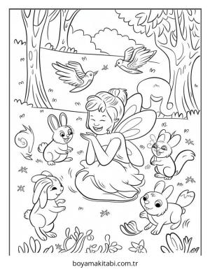 Peri boyama sayfası – eğitici aktivite, yaratıcılık