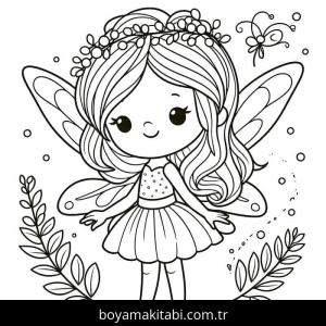 Peri boyama sayfası – çocuk aktivitesi, PDF indir