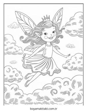 Peri boyama sayfası – çocuklar için, çizgi film temalı