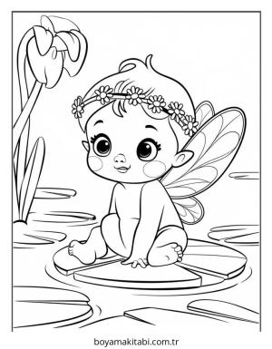 Peri boyama sayfası – sanatsal çalışma, çocuklar için