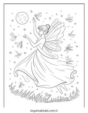 Peri boyama sayfası – eğitici aktivite, yaratıcılık