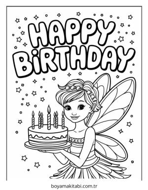 Peri boyama sayfası – çizgi film temalı, basit çizim