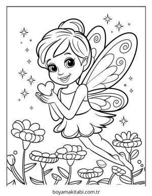 Peri boyama sayfası – evde etkinlik, ücretsiz yazdır