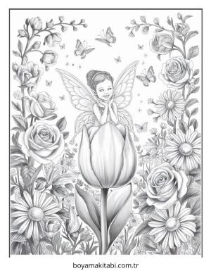 Peri boyama sayfası – evde etkinlik, ücretsiz yazdır