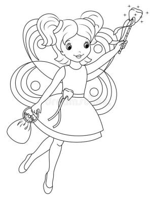 Peri boyama sayfası, Fairy coloring page, Diş Perisi, 