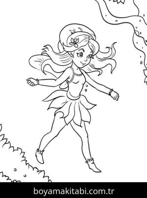 Peri boyama sayfası – sevimli karakter, sanatsal çalışma