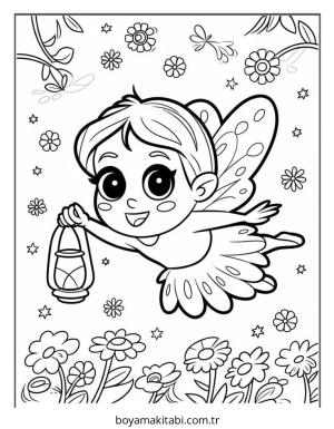 Peri boyama sayfası – yaratıcılığı geliştirir, keyifli zaman