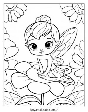 Peri boyama sayfası – yaratıcılık, eğlenceli etkinlik