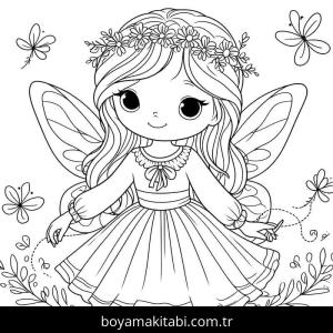 Peri boyama sayfası – yaratıcılık, eğlenceli etkinlik