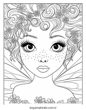 Peri boyama sayfası – keyifli zaman, renkli çizimler