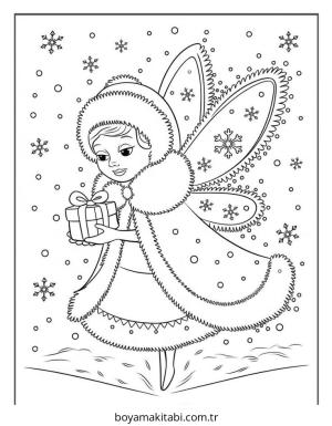 Peri boyama sayfası – PDF indir, sevimli karakter