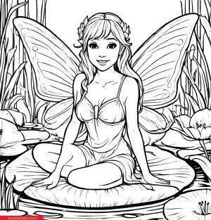 Peri boyama sayfası, Fairy coloring page, , 