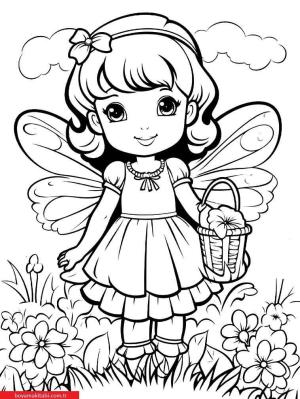 Peri boyama sayfası, Fairy coloring page, , 